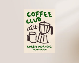 Coffee Club Kitchen Print, Kitchen Poster, Coffee Print, Hand Drawn Kitchen Print, Friend Gift, Coffee Lover, Kitchen Wall Art, Coffee Art 1872841840