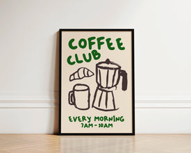 Coffee Club Kitchen Print, Kitchen Poster, Coffee Print, Hand Drawn Kitchen Print, Friend Gift, Coffee Lover, Kitchen Wall Art, Coffee Art 1872841840