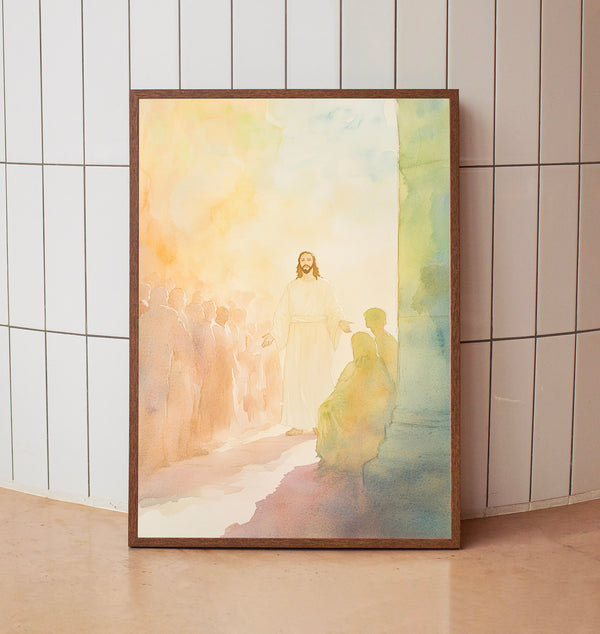 Elegant Silhouette of Jesus Standing – Contemporary Christian Wall Art