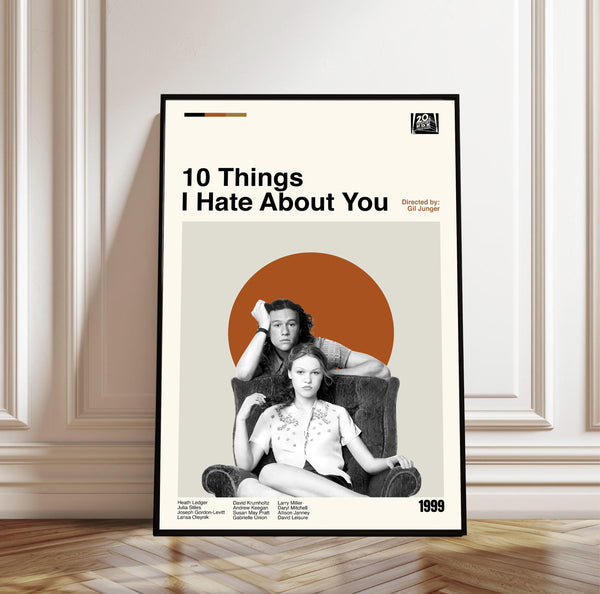 10 Things I Hate About You Poster - Movie Poster - Midcentury Modern Art - Minimalist Print - Retro Poster - Vintage Print - Gifts for him 4374385865