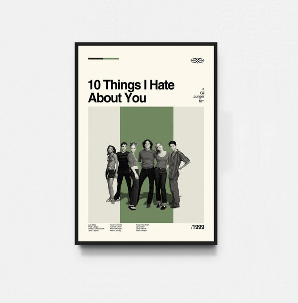 10 Things I Hate About You Poster, Film Poster, Movie Poster, Midcentury Art, Minimalist Art, Retro Poster, Vintage Poster, Home Decor 1802530976
