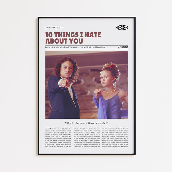 10 Things I Hate About You, Gil Junger, Retro Movie Poster, Custom Movie Poster 4421169390
