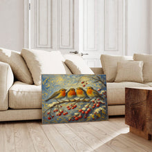 12 Days of Christmas Print, Four Calling Birds Christmas Wall Art, Vintage Christmas Prints