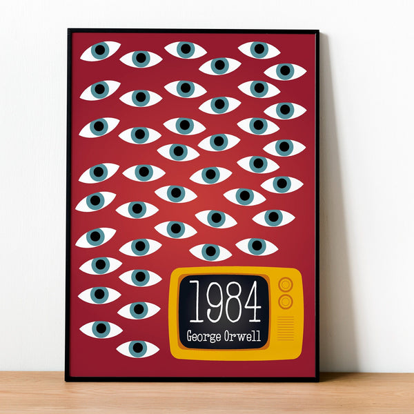 1984 - George Orwell, Dystopian Fiction, Classic Literature, Vintage Poster, Wall Art Decor, Literary Masterpiece 1756964083