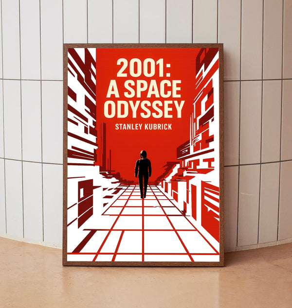 2001 A Space Odyssey Poster, Kubrick Movie Art, Vintage Sci-Fi Print, Cult Space Film Illustration
