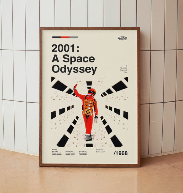 2001 A Space Odyssey Vintage Movie Poster - Stanley Kubrick - Minimalist Midcentury Wall Art Print 1