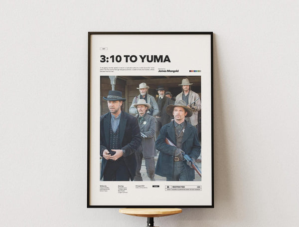 310 to Yuma Poster, Western Cowboy Movie Poster, Russell Crowe and Christian Bale Poster, 3.10 to Yuma Print Poster, Cinematic Wall Decor 1882320064