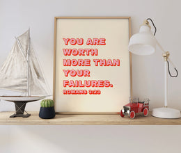 3D Christian Wall Print, Retro Christian Print, Christian Poster, Bible Scripture, Digital Download, Wall Decor, Christian Gift, Romans 1645465520