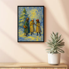 3 Sisters in the Snow Christmas Artwork, Sisters Wall Art, Winter Landscape Painting