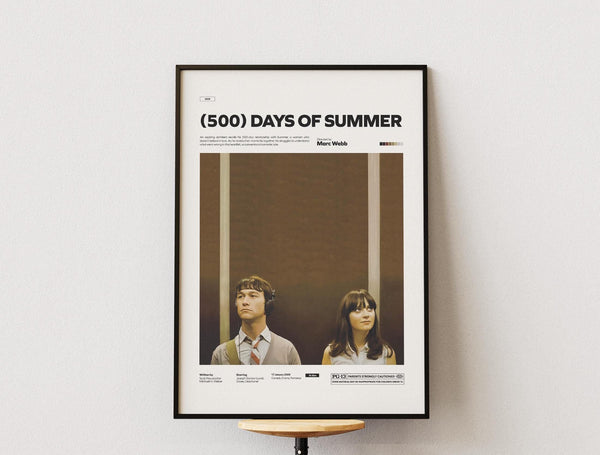 500 Days of Summer Film Poster, Alternative Film Poster Print, Joseph Gordon-Levitt and Zooey Deschanel in 500 Days of Summer Movie Poster 1880721567