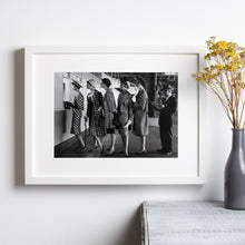 5 Models Wearing Fashionable Dress Print, Black and White Wall Art, Vintage Print, Photography Prints, Museum Quality Photo Art Print 1606605392