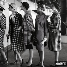 5 Models Wearing Fashionable Dress Print, Black and White Wall Art, Vintage Print, Photography Prints, Museum Quality Photo Art Print 1606605392
