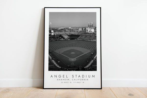 ANGEL STADIUM LA Angels  Print for Baseball Lovers  black and white art  Coordinates Print