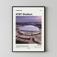 AT&T Stadium Poster Dallas Cowboys NFL Print, Mid-Century Modern