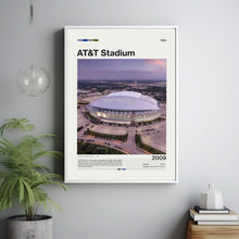 AT&T Stadium Poster Dallas Cowboys NFL Print, Mid-Century Modern