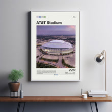 AT&T Stadium Poster Dallas Cowboys NFL Print, Mid-Century Modern