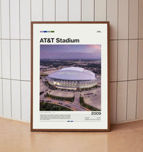 AT&T Stadium Poster Dallas Cowboys NFL Print, Mid-Century Modern