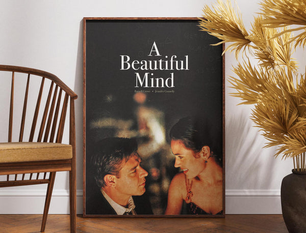 A Beautiful Mind Poster, Movie Lovers Gift, Printable Wall Art, Retro Poster, Vintage Poster, Ron Howard, Russell Crowe, John Nash Wall Art 1890044235