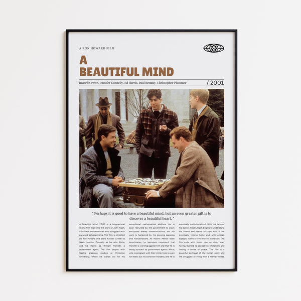A Beautiful Mind, Ron Howard, Retro Movie Poster, Custom Movie Poster 4421166769