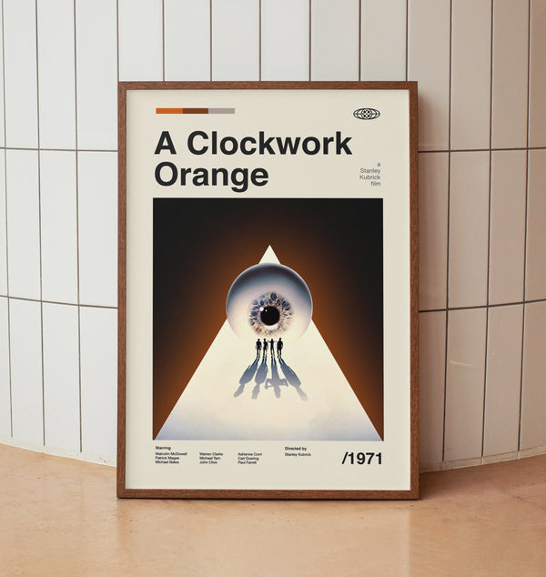 A Clockwork Orange Wall Art Print -  Kubrick Film Movie Poster - Midcentury Modern Art
