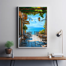 A Coffee Shop Facing the Sea – Southern Italy, Lemon Citrus Poster