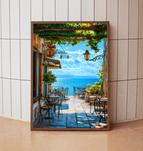 A Coffee Shop Facing the Sea – Southern Italy, Lemon Citrus Poster