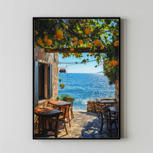 A Coffee Shop Facing the Sea – Southern Italy, Lemon Citrus Wall Art