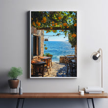 A Coffee Shop Facing the Sea – Southern Italy, Lemon Citrus Wall Art