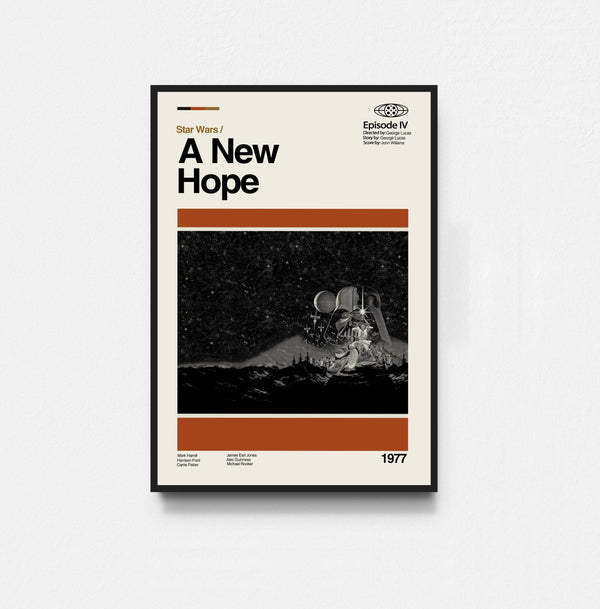 A New Hope - Star Wars Poster, Star Wars Print, Tv Series Poster, Midcentury Art, Minimalist Art, Retro Poster, Vintage Poster 1828629513