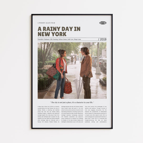 A Rainy Day in New York, Woody Allen, Retro Movie Poster, Custom Movie Poster Print 4421168611