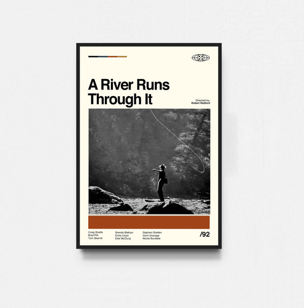 A River Runs Through It Poster, Midcentury Art, Minimalist Art, Retro Poster, Vintage Poster, Wall Decor 1844655789