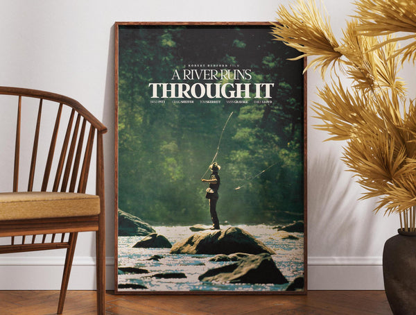 A River Runs Through It Poster, Retro Movie Poster, Vintage Poster, Gift Idea, Gift for Him, Wall Art, Home Decor, Brad Pitt, Craig Sheffer 1879495788