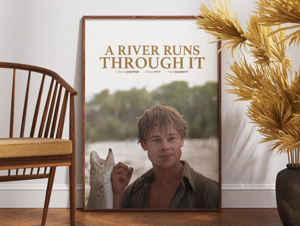 A River Runs Through It Poster, Retro Movie, Vintage Poster, Wall Art, Gift for Him, Brad Pitt, Craig Sheffer, Paul and Norman Maclean, Gift 1879483826