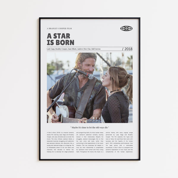 A Star Is Born, Bradley Cooper, Retro Movie Poster, Custom Movie Poster 4421167687