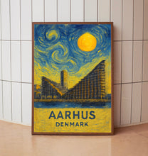 Aarhus Poster Print, Aarhus Travel Poster, Aarhus Van Gogh Style Wall Art, Aarhus, Denmark