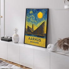 Aarhus Poster Print, Aarhus Travel Poster, Aarhus Van Gogh Style Wall Art, Aarhus, Denmark