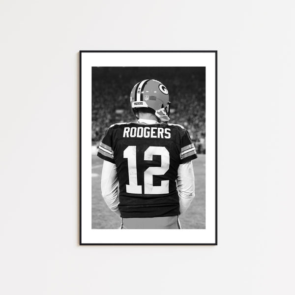 Aaron Rodgers Poster, Fan Poster, Black and White Wall Art, Sport Poster, Photograph Prints,American Football Gift, Sport Decor 1828220081