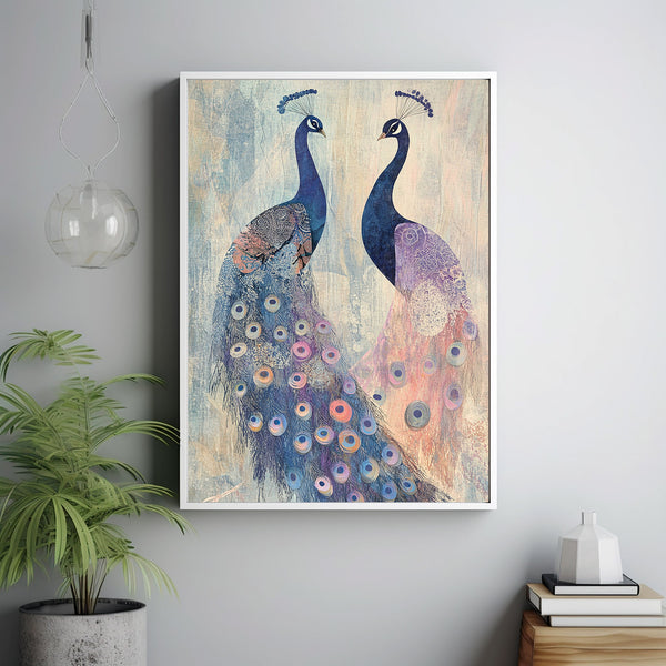 Abstract Wall Art, Colorblock Peacock Print, Maximalist Aesthetic Decor, Dopamine Decor, Bold Bedroom Art 2