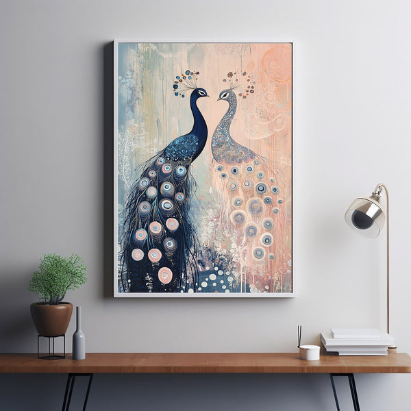 Abstract Wall Art, Colorblock Peacock Print, Maximalist Aesthetic Decor, Dopamine Decor, Bold Bedroom Art 3