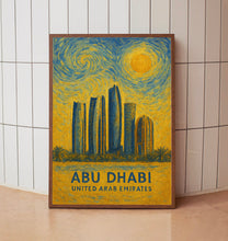 Abu Dhabi Poster Print, Abu Dhabi Travel Poster, Abu Dhabi Van Gogh Style Wall Art, Abu Dhabi, United Arab Emirates