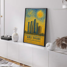 Abu Dhabi Poster Print, Abu Dhabi Travel Poster, Abu Dhabi Van Gogh Style Wall Art, Abu Dhabi, United Arab Emirates