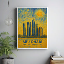 Abu Dhabi Poster Print, Abu Dhabi Travel Poster, Abu Dhabi Van Gogh Style Wall Art, Abu Dhabi, United Arab Emirates