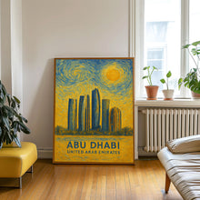 Abu Dhabi Poster Print, Abu Dhabi Travel Poster, Abu Dhabi Van Gogh Style Wall Art, Abu Dhabi, United Arab Emirates