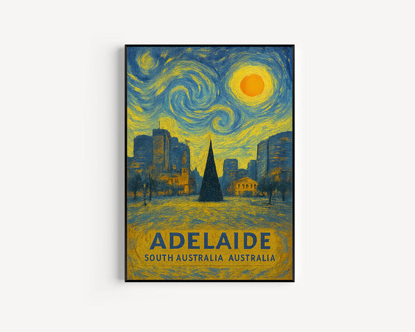 Adelaide Poster Print, Adelaide Travel Poster, Adelaide Van Gogh Style Wall Art, Adelaide, South Australia, Australia