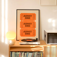 Admit One Ticket Print, Trendy Wall Art, Ticket Art Print, Retro Bar Cart Print, Wall Decor, Digital Retro Wall Art, Retro Ticket Poster 1826811669