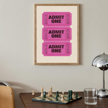 Admit One Ticket Print, Trendy Wall Art, Ticket Art Print, Retro Bar Cart Print, Wall Decor, Digital Retro Wall Art, Retro Ticket Poster 1812616316