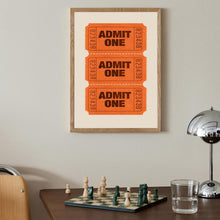 Admit One Ticket Print, Trendy Wall Art, Ticket Art Print, Retro Bar Cart Print, Wall Decor, Digital Retro Wall Art, Retro Ticket Poster 1826811669