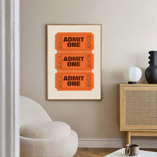 Admit One Ticket Print, Trendy Wall Art, Ticket Art Print, Retro Bar Cart Print, Wall Decor, Digital Retro Wall Art, Retro Ticket Poster 1826811669