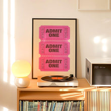 Admit One Ticket Print, Trendy Wall Art, Ticket Art Print, Retro Bar Cart Print, Wall Decor, Digital Retro Wall Art, Retro Ticket Poster 1812616316