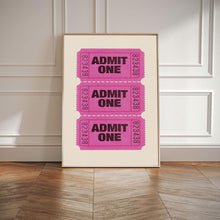 Admit One Ticket Print, Trendy Wall Art, Ticket Art Print, Retro Bar Cart Print, Wall Decor, Digital Retro Wall Art, Retro Ticket Poster 1812616316